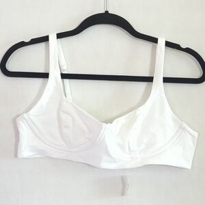 Aerie White Superchill Soft No Wire Bra Size L NWT